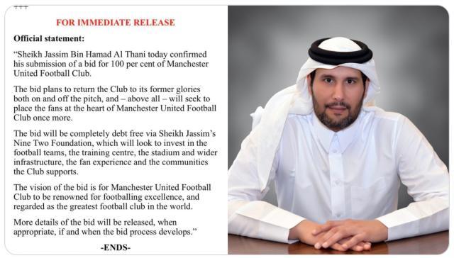 开云体育网址-创世界纪录的报价？！卡塔尔资本正式报价曼联